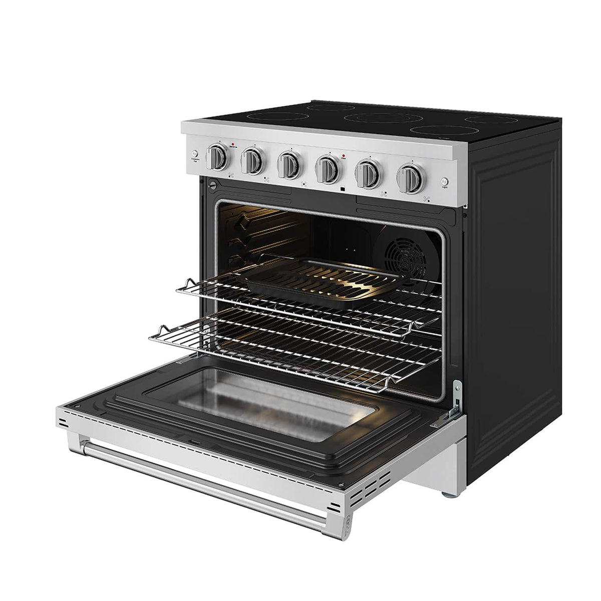Thor Kitchen - 6 Cu. Ft Freestanding Electric Convection Range - Stainless Steel