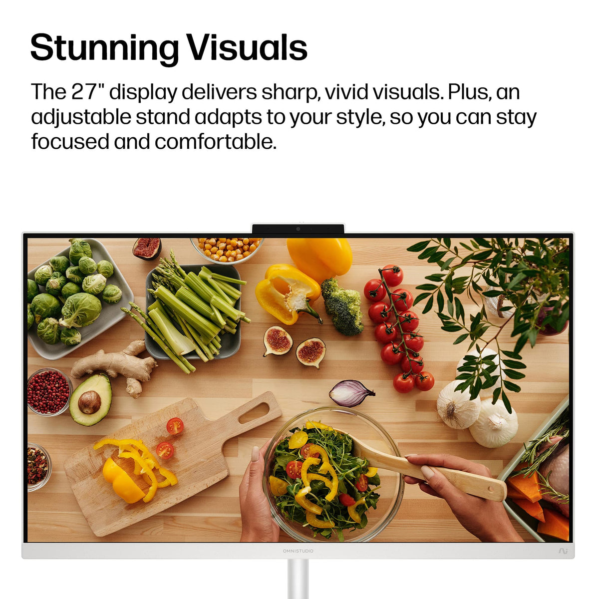 HP - OmniStudio 27" Full HD Touchscreen All-in-One w/ Adjustable Height - Intel Core Ultra 7 - 16GB Memory - 1TB SSD - Cotton White