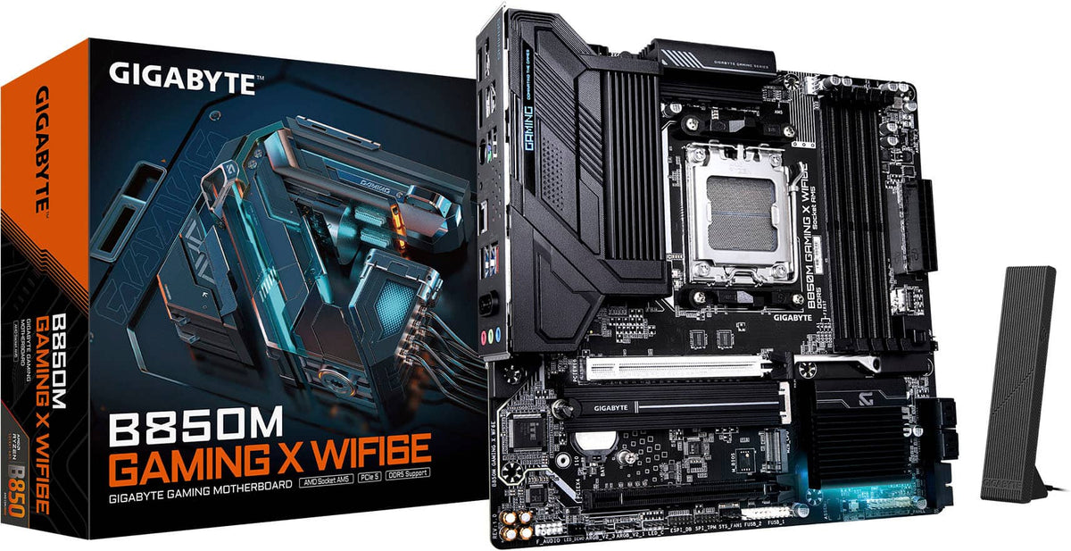 GIGABYTE - B850M GAMING X WIFI6E (Socket AM5) AMD B850 mATX DDR5 Wi-Fi 6E Motherboard - Black