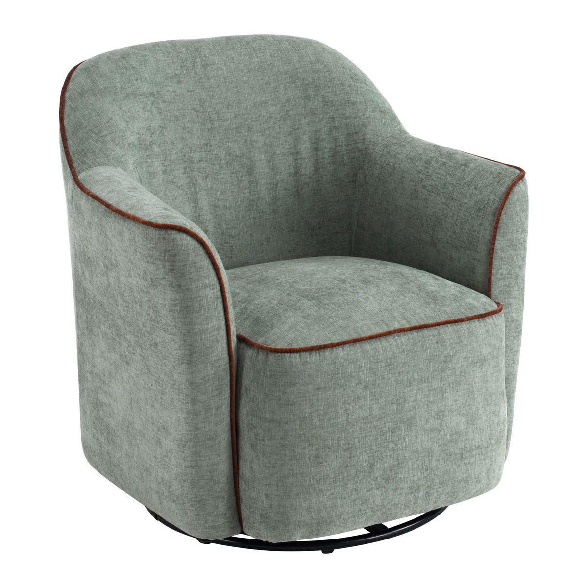 Sillón decorativo giratorio de 360° con brazos acampanados