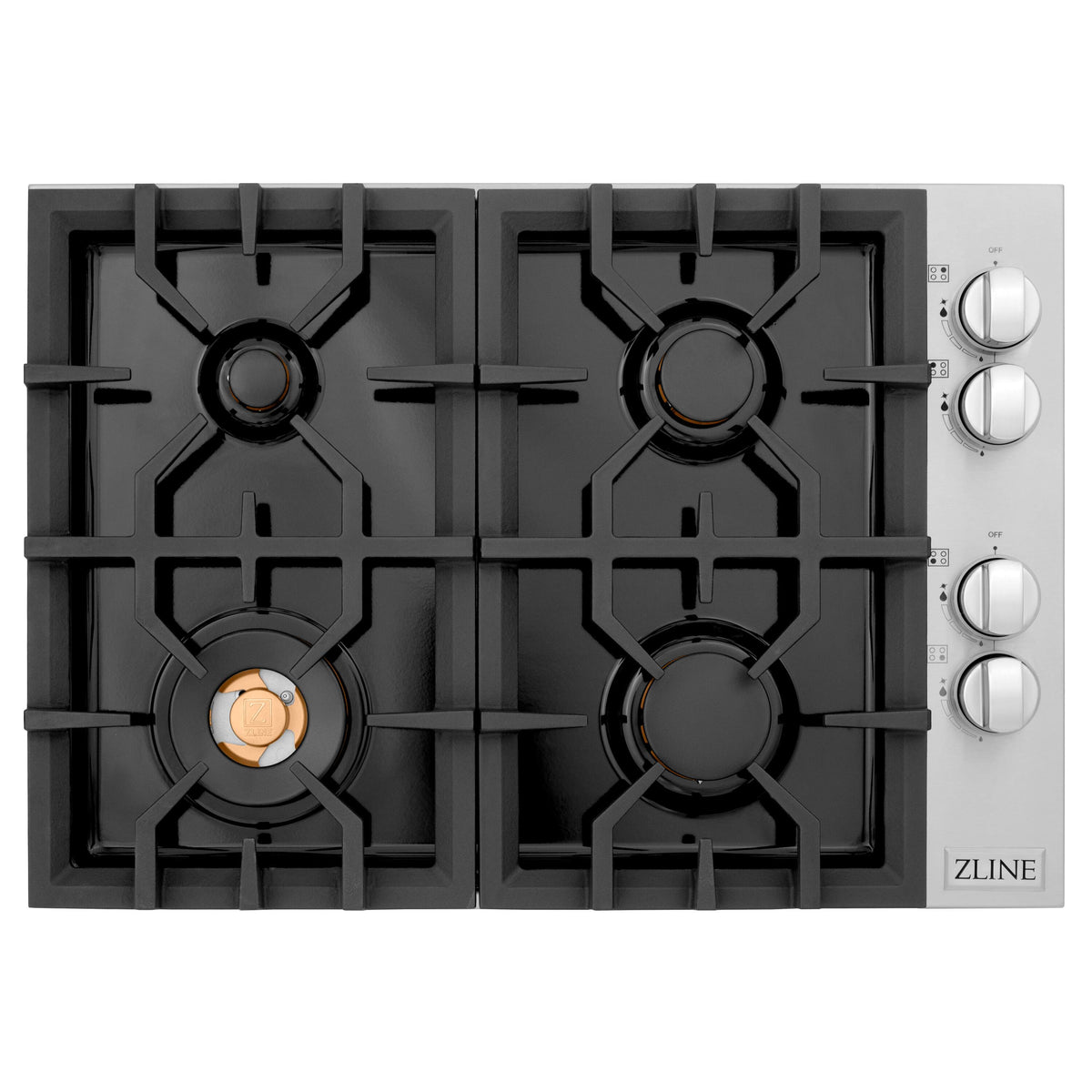 ZLINE - 30 in. Wide 4 Burner Gas Cooktop with  (RC-BR-30-PBT) - Black