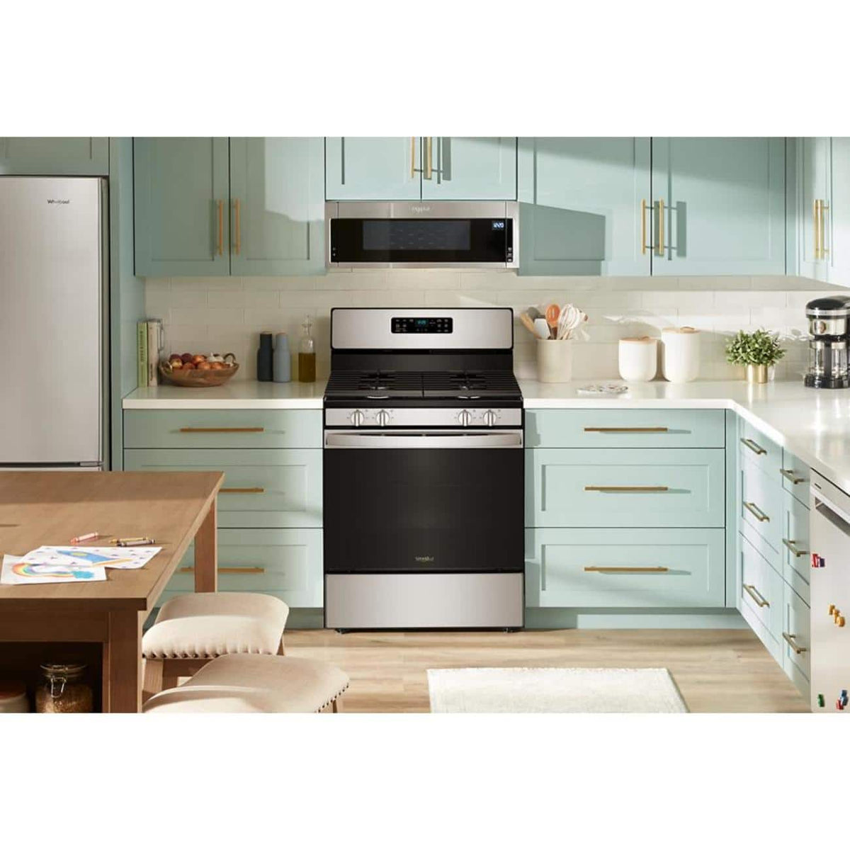 Whirlpool - 30-inch Gas Range with Crispy Mode and Dishwasher Safe Grates - Stainless Steel