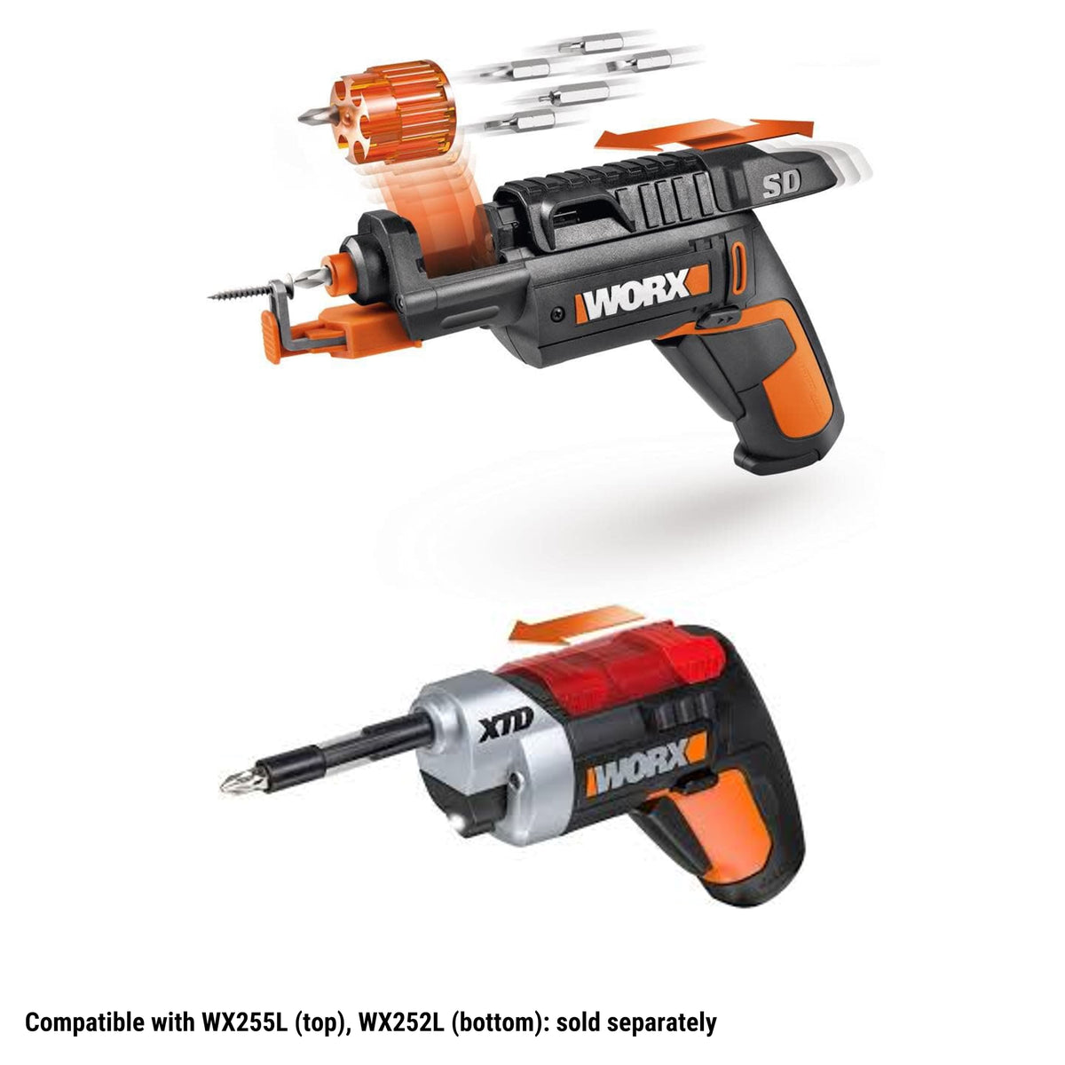 WORX - Flexible Shaft for Cordless Screwdriver - Orange