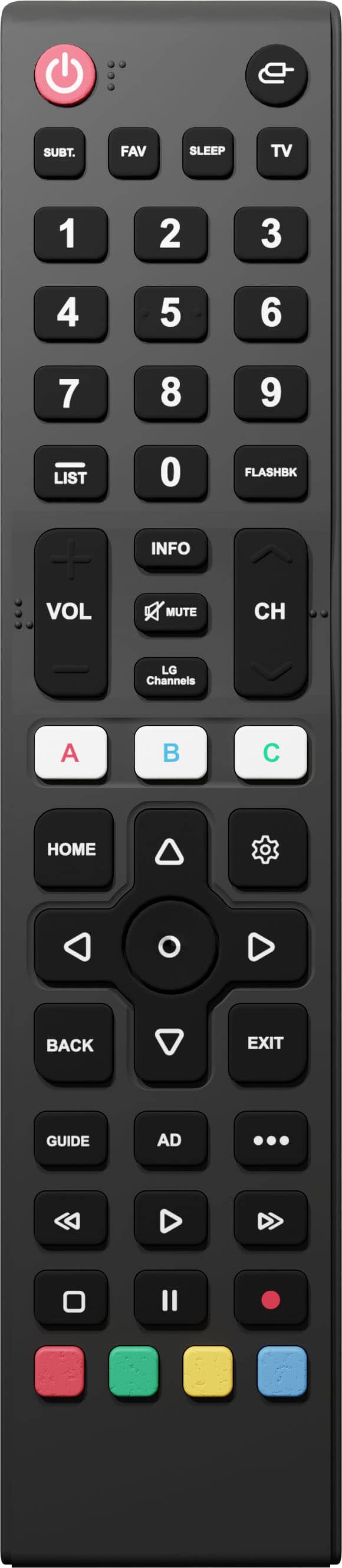 Insignia™ - Replacement Remote for LG TVs - Black
