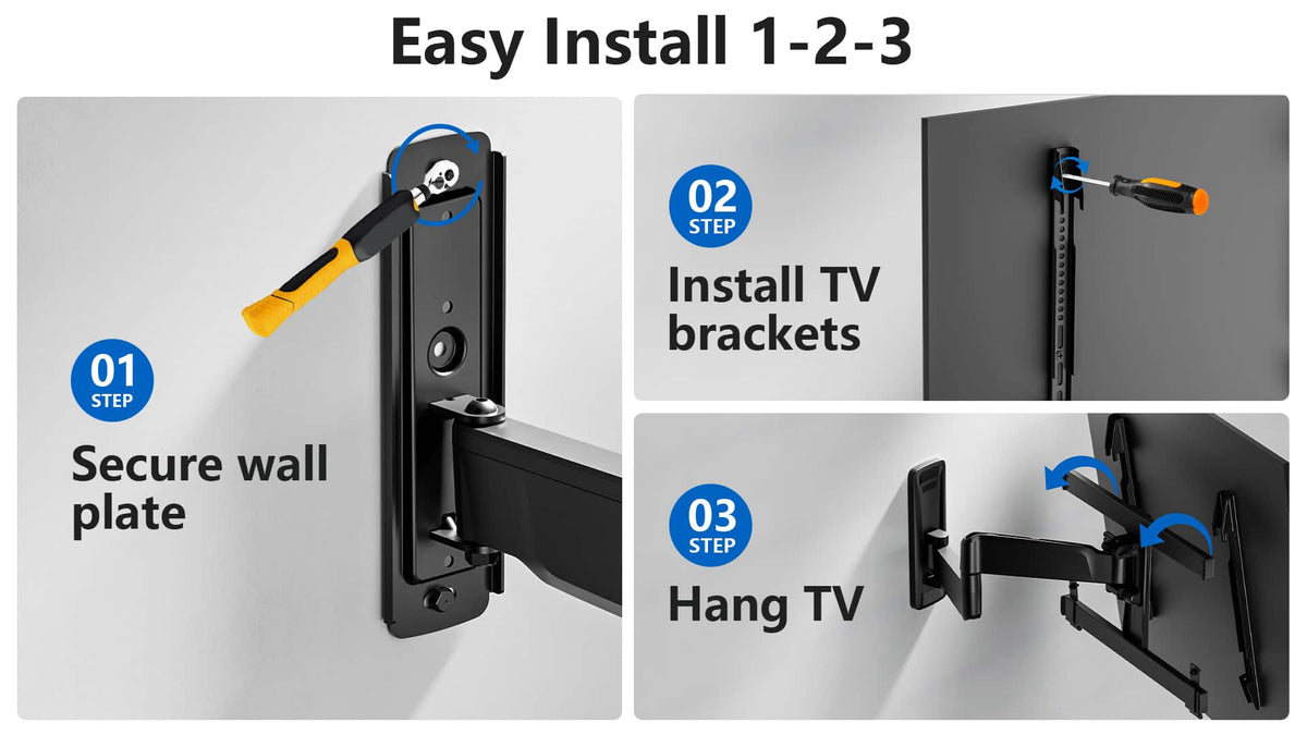 ErgoAV - 32″-65″ Full Motion TV Mount - Black