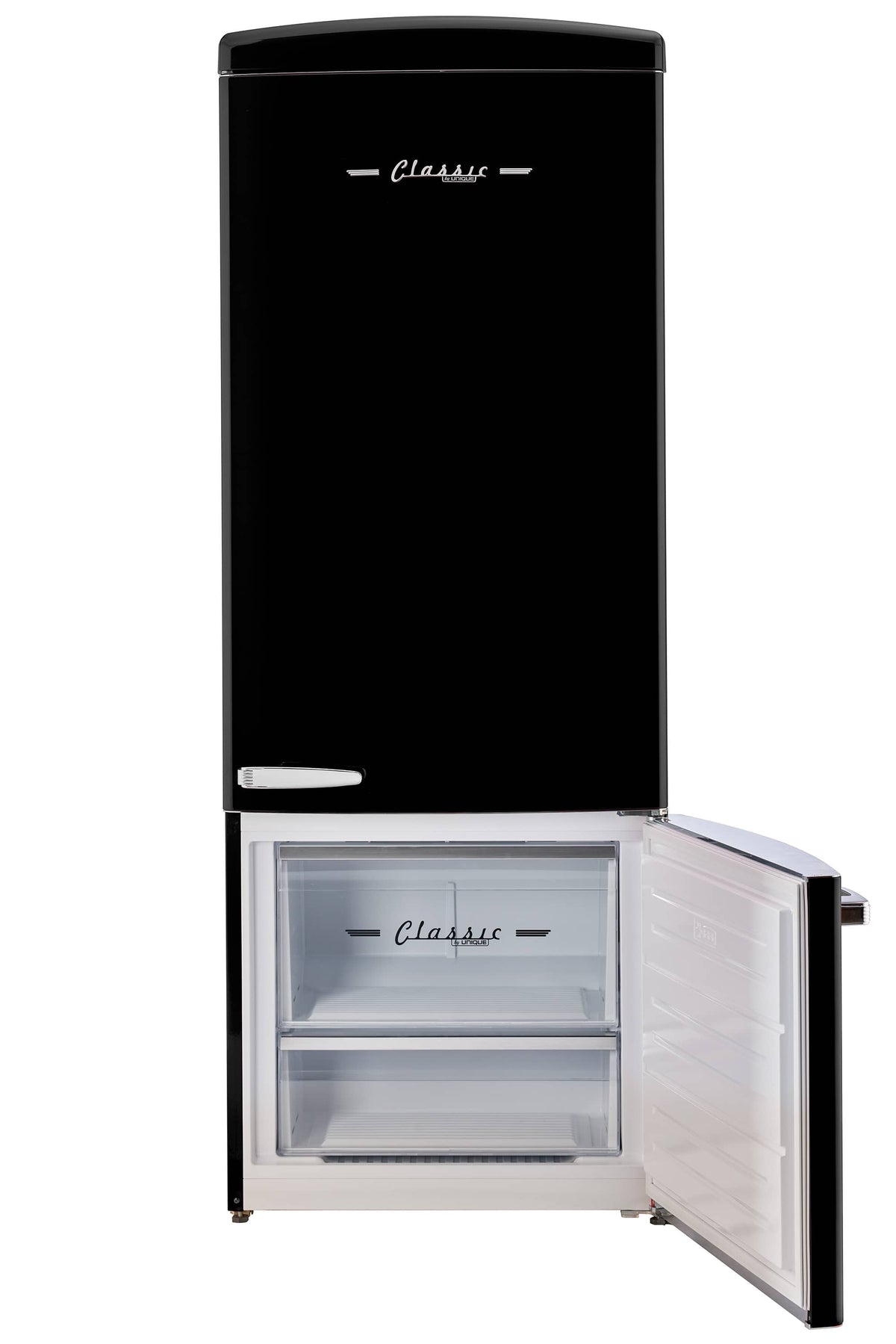 Unique Appliances - 28 in. Wide Classic Retro 16.7 cu.ft Bottom Freezer Counter Depth Refrigerator - Midnight Black