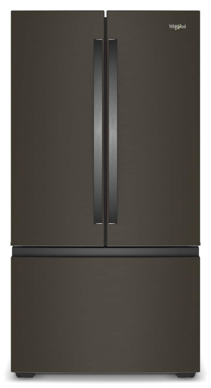Whirlpool - 36 in. Wide 24 cu. ft. 3-Door French Door Counter Depth Refrigerator - Black Stainless Steel