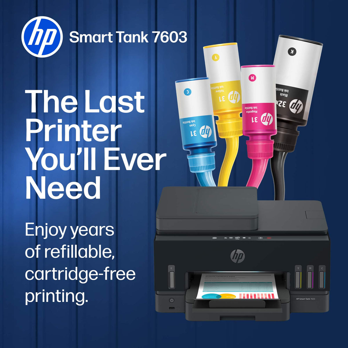 HP - Smart Tank 7603 Wireless All-in-One AI-Enabled Cartridge-Free Supertank Inkjet Printer w/ Fax and 3 Yrs of Ink Included¹ - Basalt