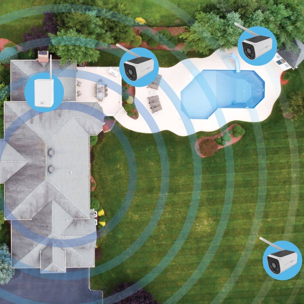 Swann - MaxRanger Version 2 4K Solar Wireless Security System W/ Base Station & 2 Forever Charged Solar Powered Cameras, 64GB - White