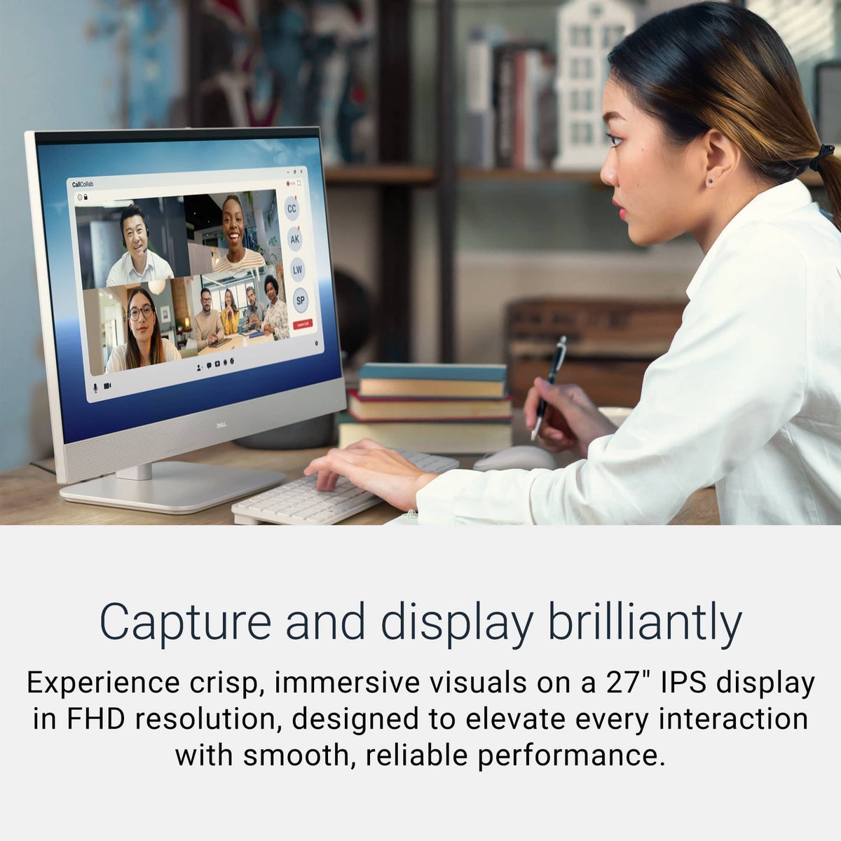 Dell - 27" 2K IPS Touchscreen All-in-One - Intel Core Ultra 7 Series 3 355 2026 - 16GB Memory - 1TB Storage - Copilot+ PC - Light Ash