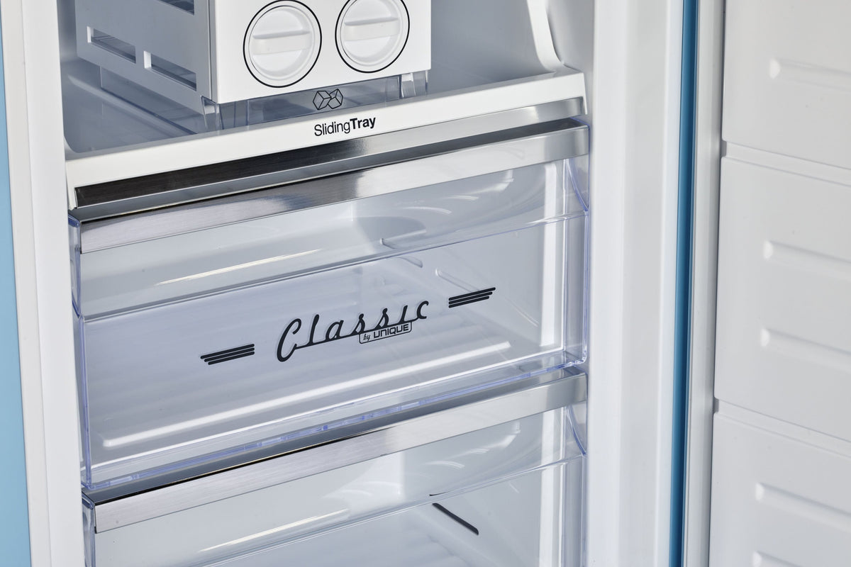 Unique Appliances - 24 in. Wide Elvis Classic Retro 12 cu ft. Counter-Depth Bottom Freezer Refrigerator - Blue Hawaii