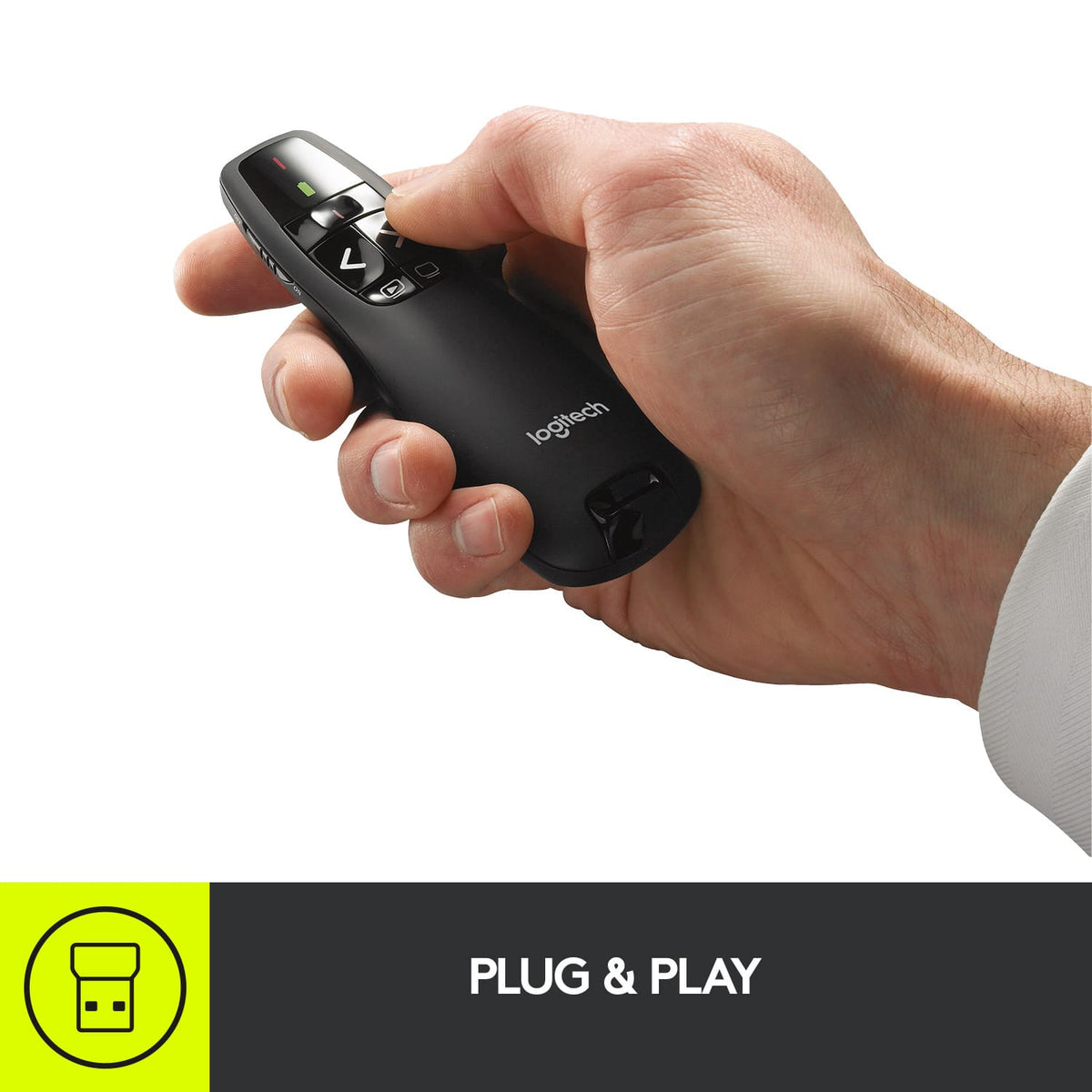 Logitech - R400 Presenter Remote Control - Black