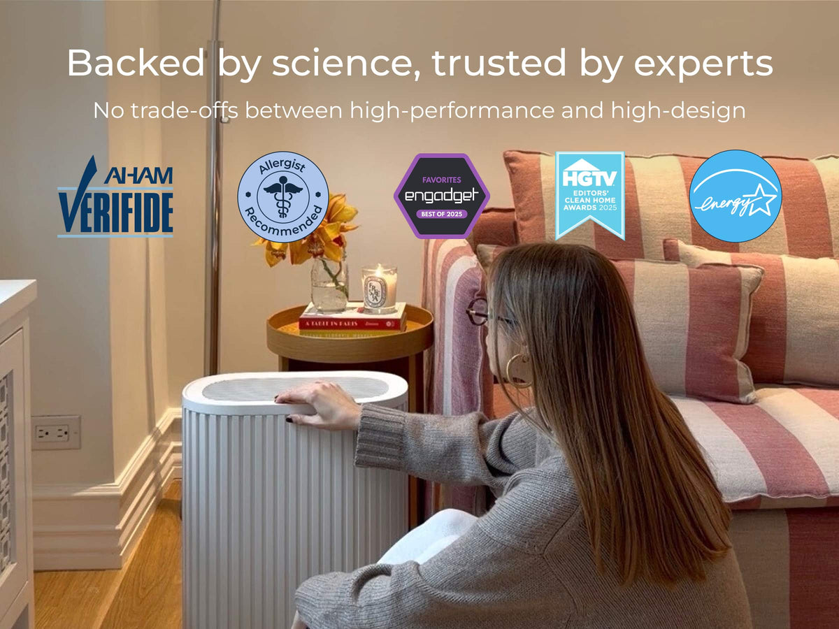 The Windmill Air Purifier Max, Smart 3-in-1, Ultra-Quiet, Medical Grade HEPA, Large Rooms up to 1950 Sq Ft - Bamboo