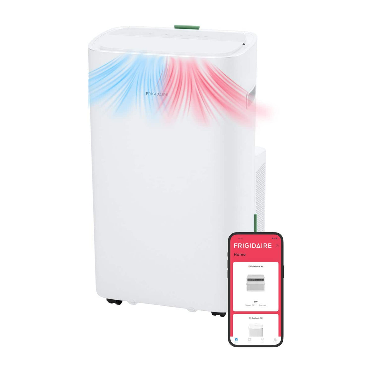 Frigidaire - 115V 14,000 BTU 450 Sq. Ft. Portable Air Conditioner with 12,000 BTU Supplemental Heat Function - White