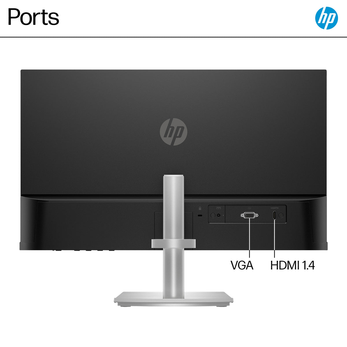 HP - 23.8" IPS LED FHD 100Hz Monitor with Adjustable Height (HDMI, VGA) - Silver & Black