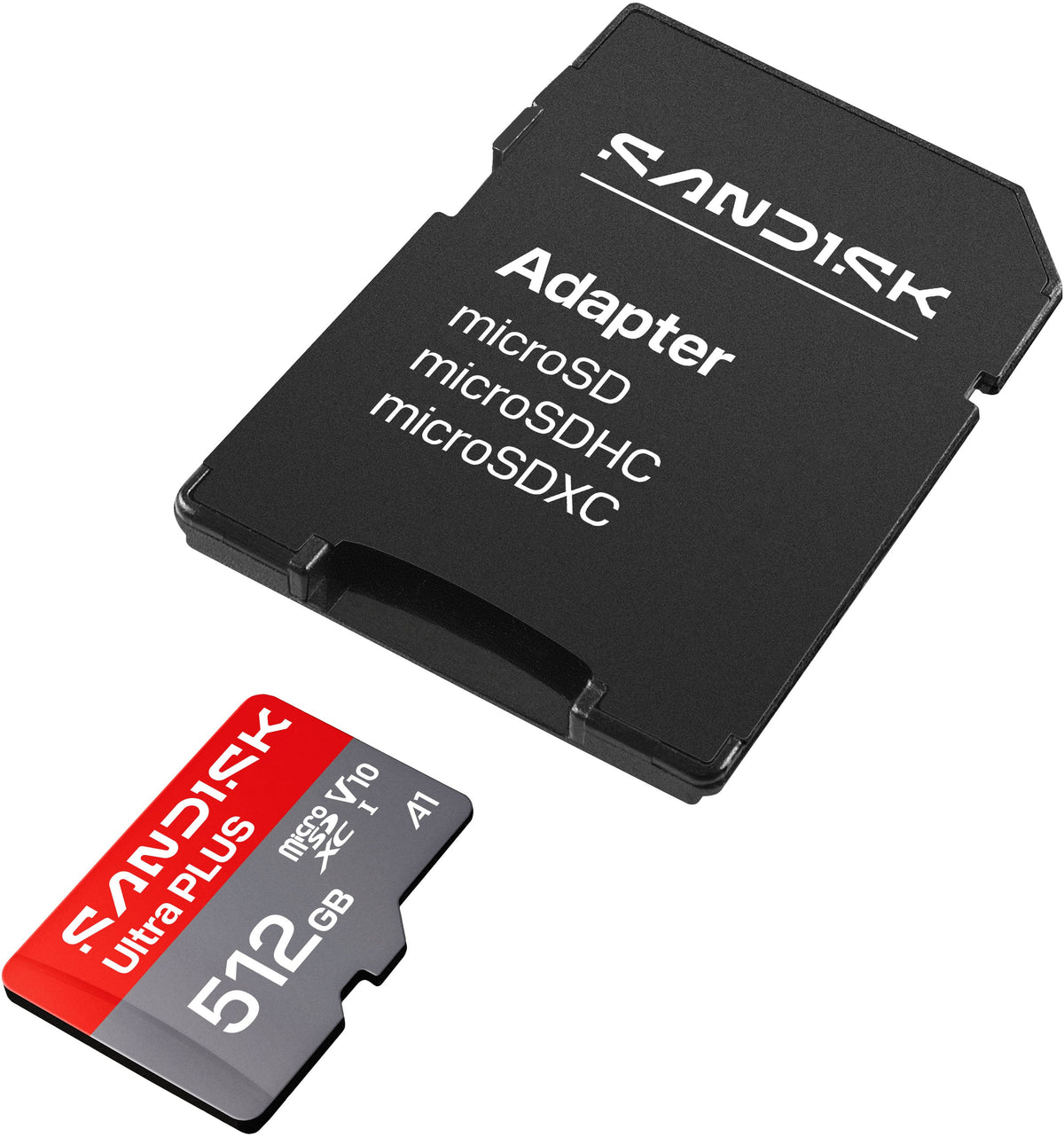 SANDISK - 512GB Ultra PLUS microSD UHS-I Memory Card, Read Speeds up to 200MB/s