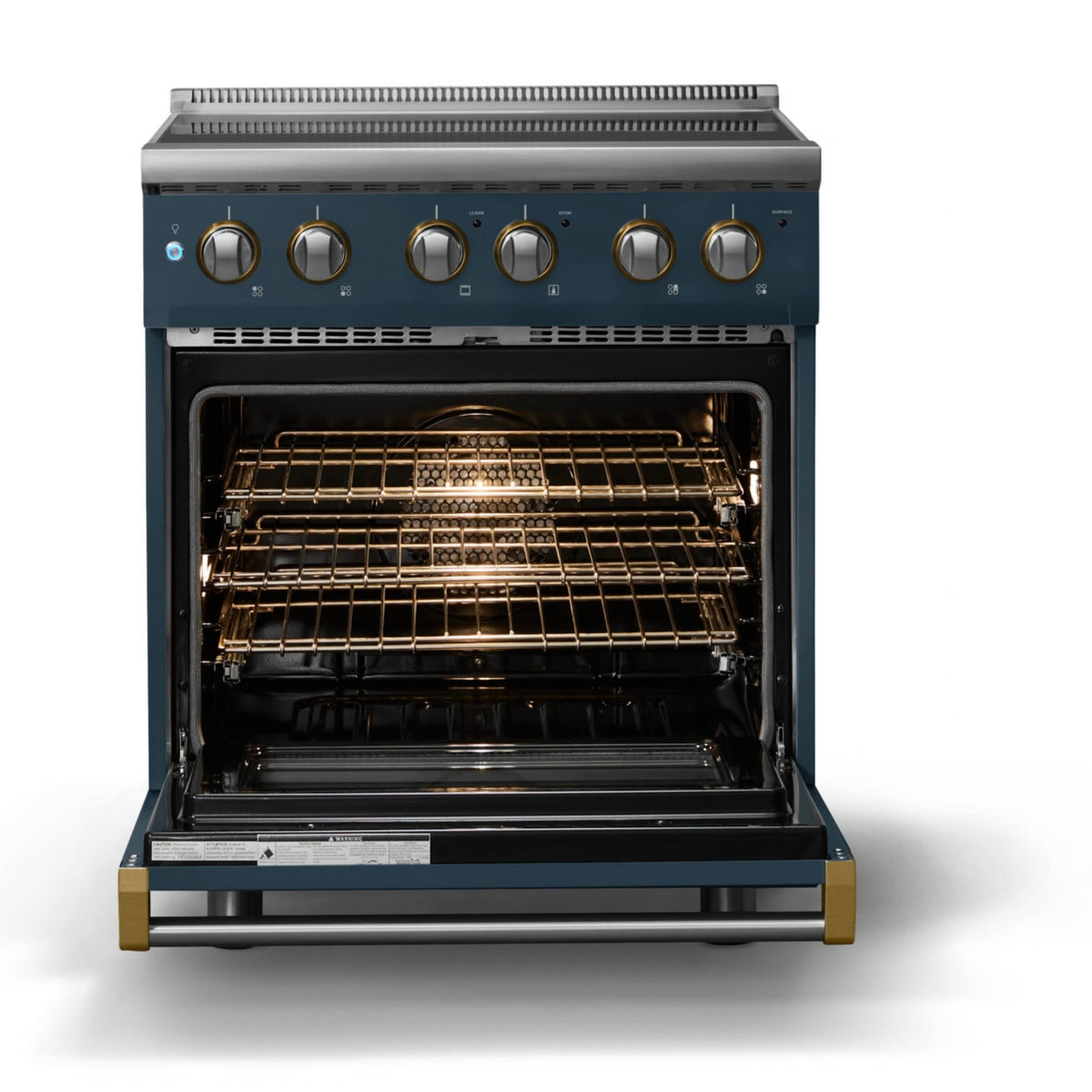 Viking - 30"W. Pro5S 4.7 Cu. Ft. Freestanding 4 Element Electric Convection Range - /Brushed Brass - Squall