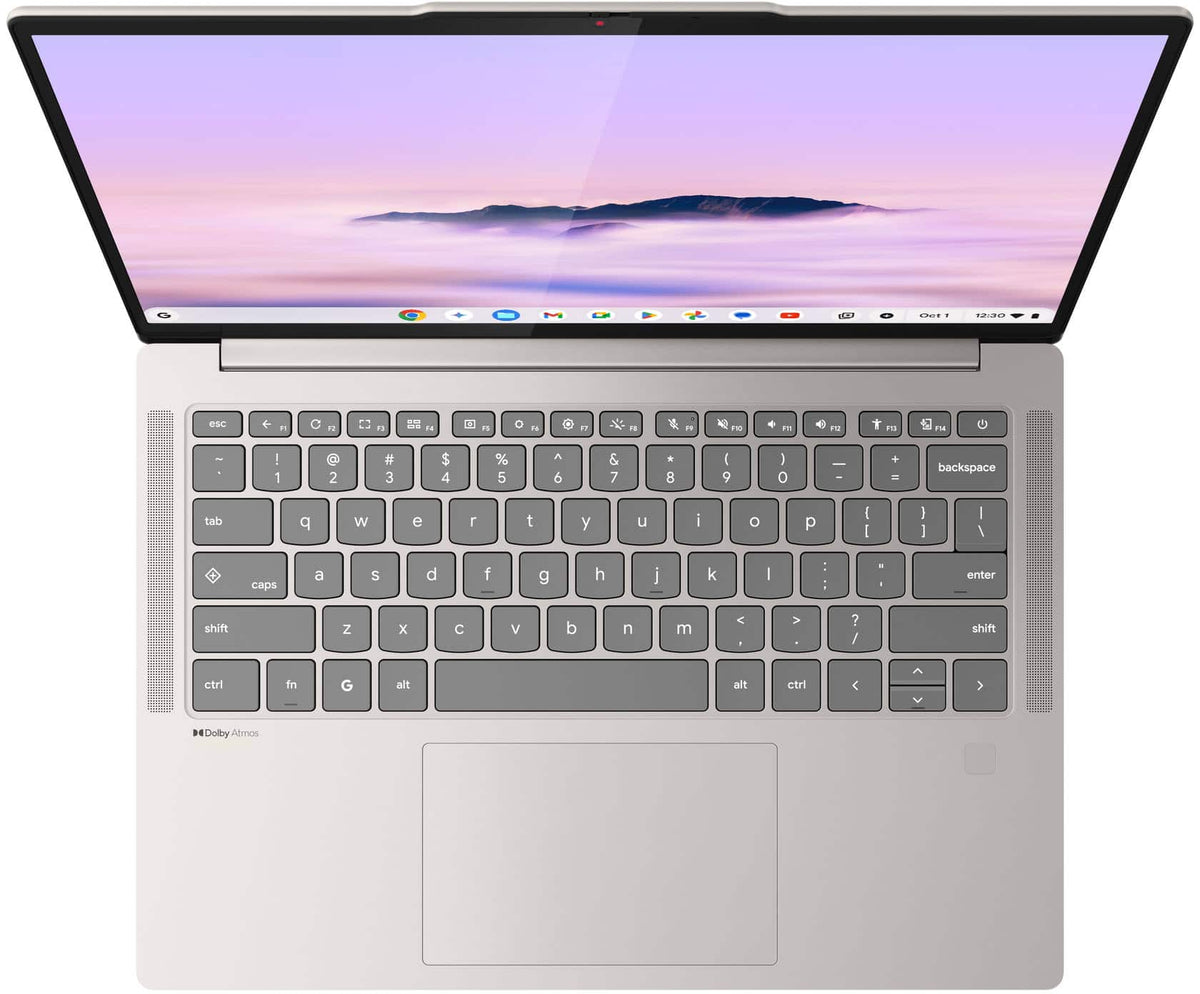 Lenovo - Chromebook Plus 14" OLED 2K Touchscreen Laptop with Gemini - MediaTek Kompanio Ultra 910 - 16GB Memory - 256GB UFS - Seashell