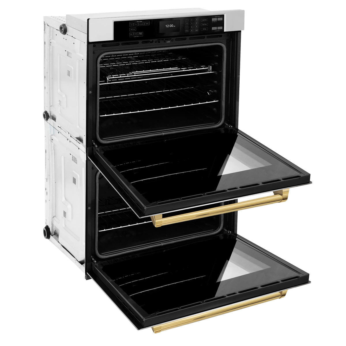 ZLINE - 30 in. Autograph Double Wall Oven w/ Air Fry and Self Clean w/ Gold Handles - Stainless Steel