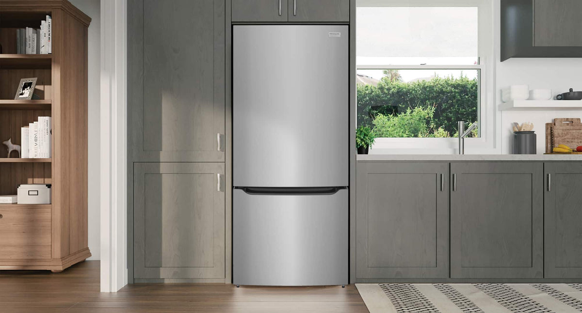 Frigidaire - 30 in. Wide 20.3 Cu. Ft. Bottom Freezer Standard Depth Refrigerator with Internal Water Dispenser - Smudge Proof Stainless Steel