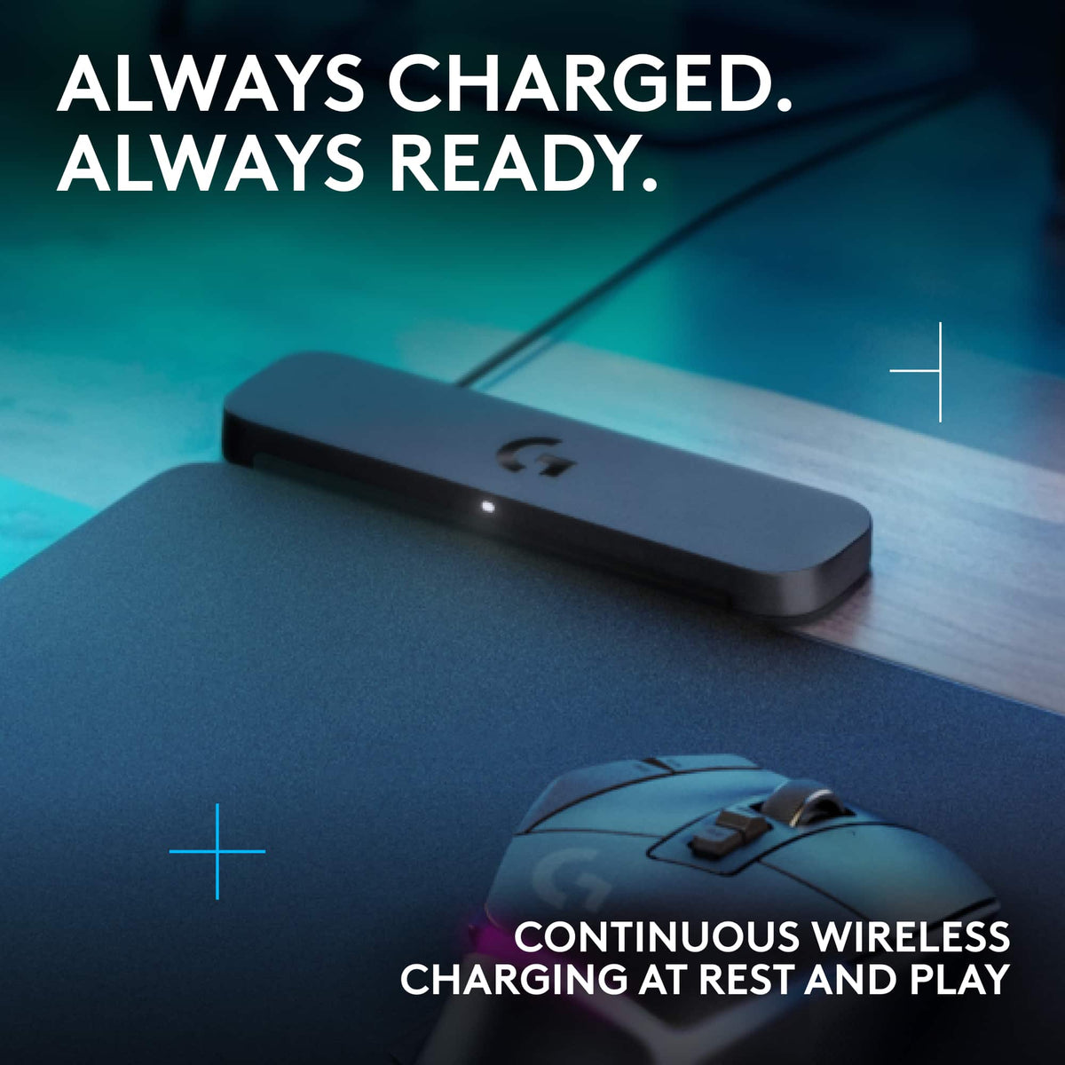 Logitech - POWERPLAY 2 Gaming Mouse Pad with Wireless Charging - Black