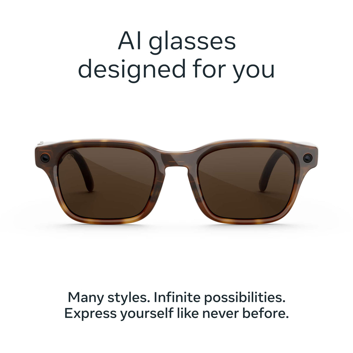 Meta - Adventurer - AI Glasses -Smart Features like 12MP Camera, Live Translate- 8+ Hour Battery- Range of Sizes - Brown Lenses - Classic Tortoise