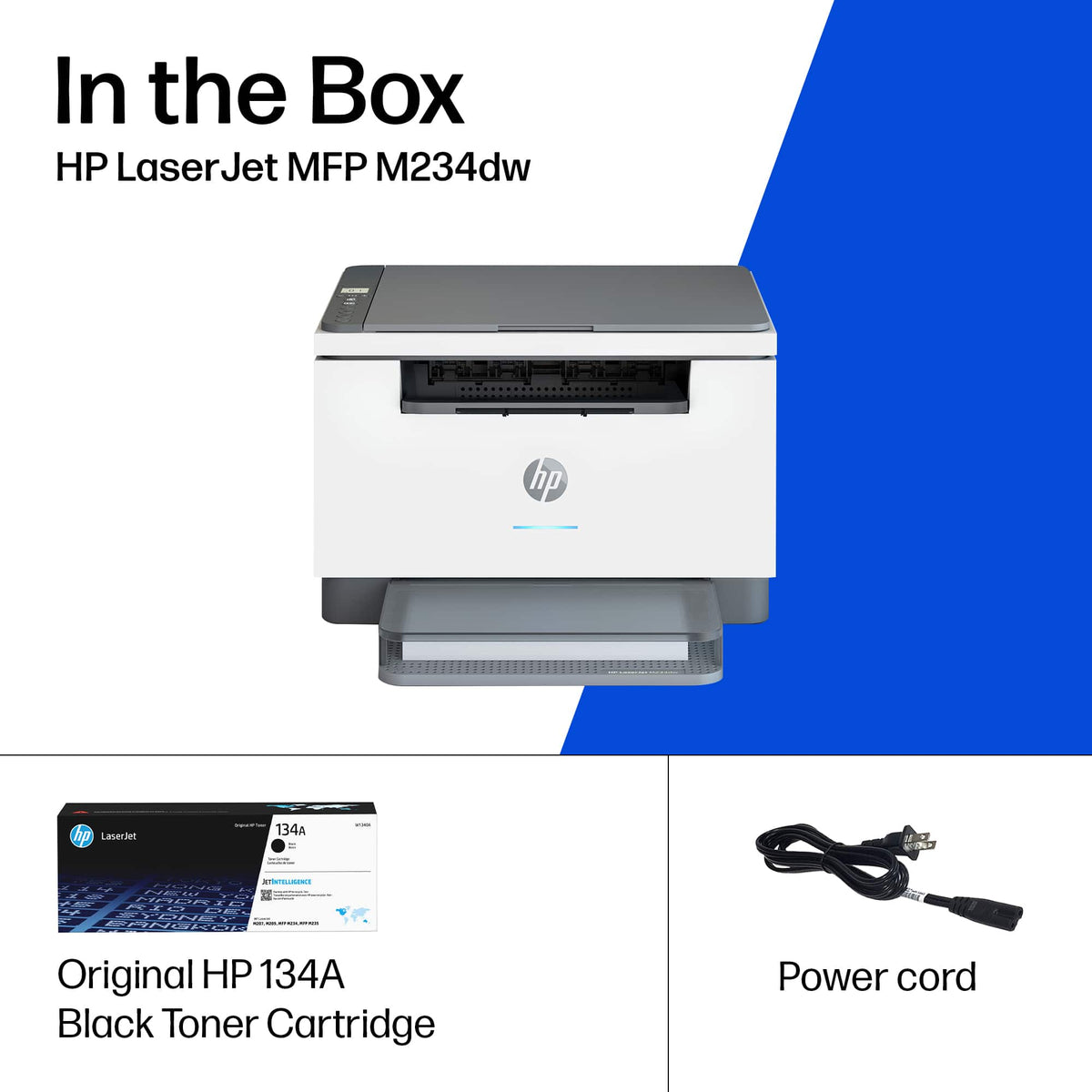 HP - LaserJet M234dw Wireless AI-Enabled Black-and-White Laser Printer - White & Slate