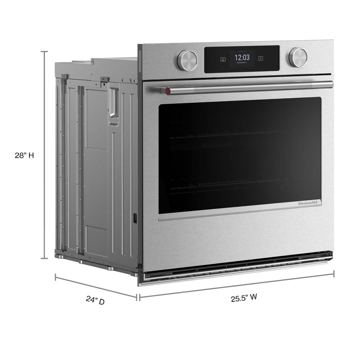KitchenAid - 27" Smart Built-In Electric Single Wall Oven with Assisted Cooking Modes - Stainless Steel