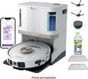 Shark - PowerDetect 2-in-1 Robot Vacuum and Mop with NeverTouch Pro Base - White