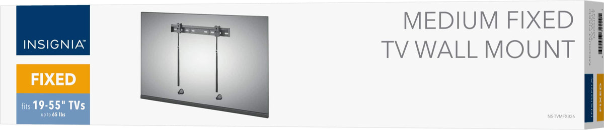 Insignia™ - Fixed TV Wall Mount for Most 19-55" TVs, Up to 65 lbs - Black