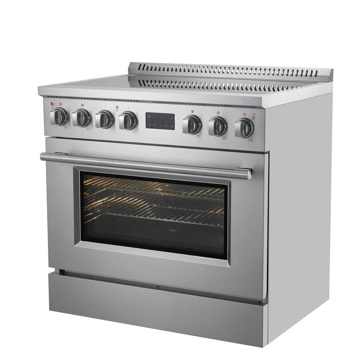 Forno Appliances - 36 in. Wide 0 Elements Torino 5.36 Cu. Ft. Freestanding Induction True Convection Range - Silver
