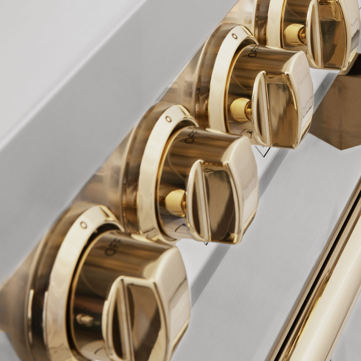 ZLINE - 30 in. Wide 4 Burner Autograph Legacy Dual Fuel Range with Polished Gold Accents (RAZ-30-G) - Stainless Steel/Polished Gold Accents