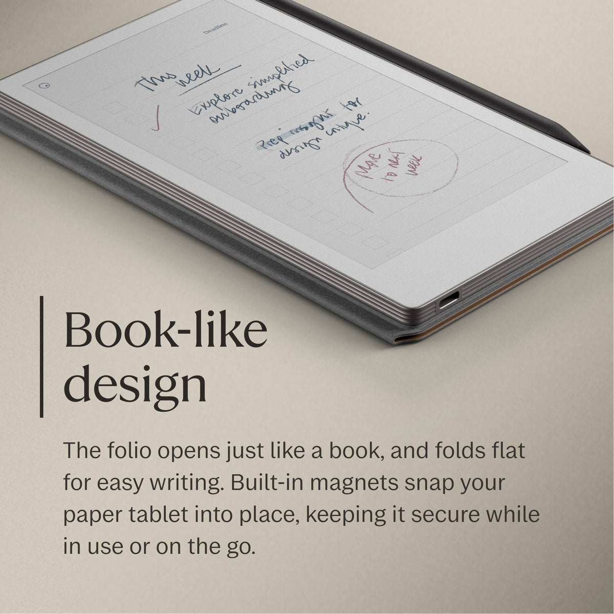 reMarkable - Paper Pro Move - Premium leather Book Folio for your 7.3'' paper tablet - Brown