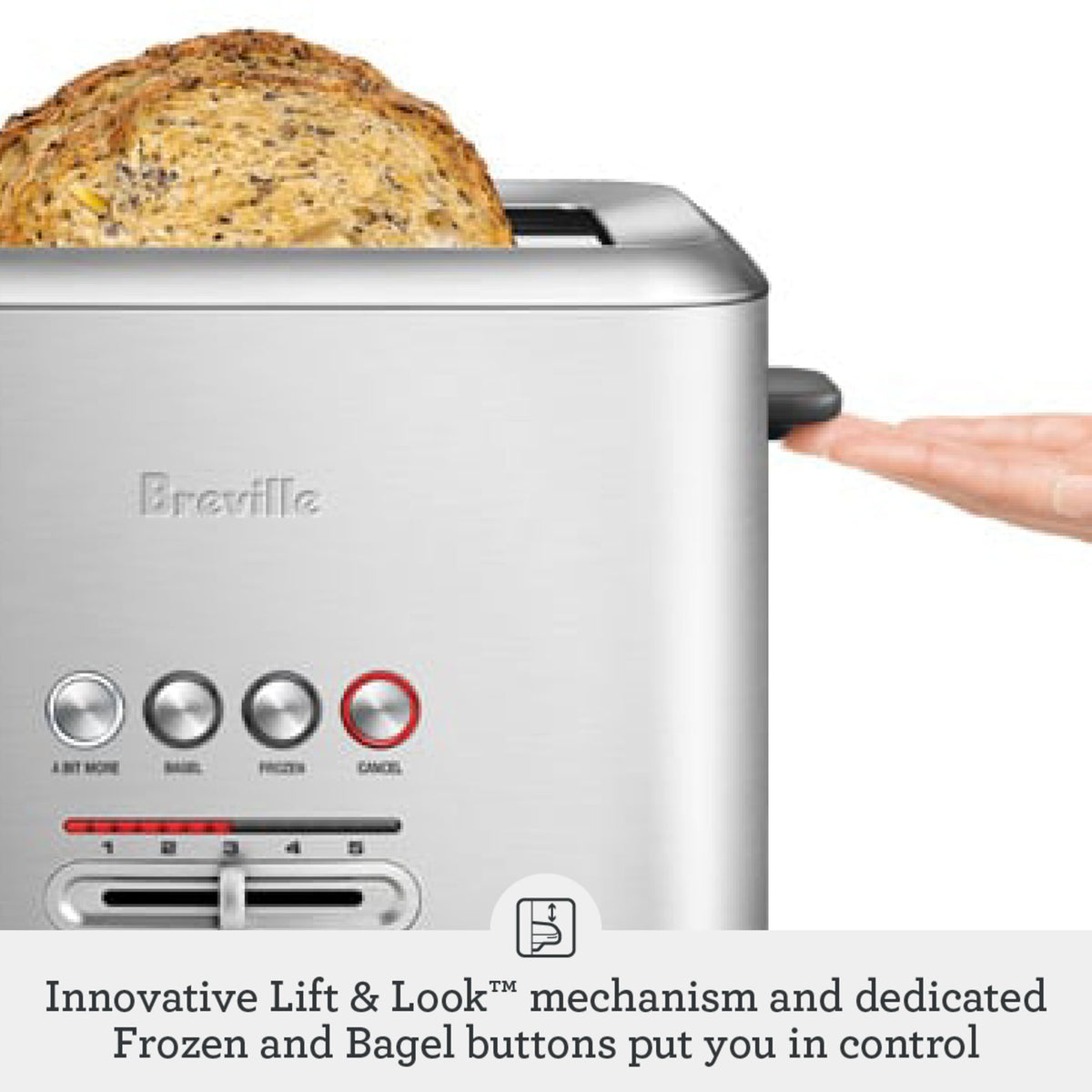 Breville - the Bit More 2-Slice Extra-Wide and Deep Slot Toaster - Stainless Steel