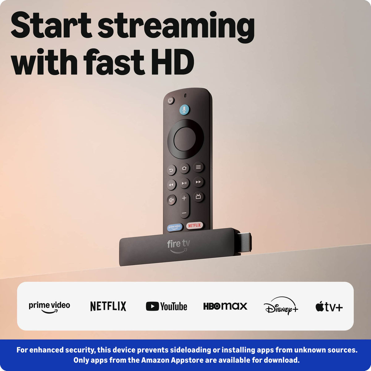 Amazon - Fire TV Stick 2nd Gen HD, free & live TV, Alexa Voice Remote, powered by the TV, effortless setup, 8 GB (2026) - Black