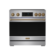 Gordon Ramsay Series by Thor Kitchen 6.0 Cu. Ft Freestanding Induction Range with Bronze Hardware - Stainless Steel