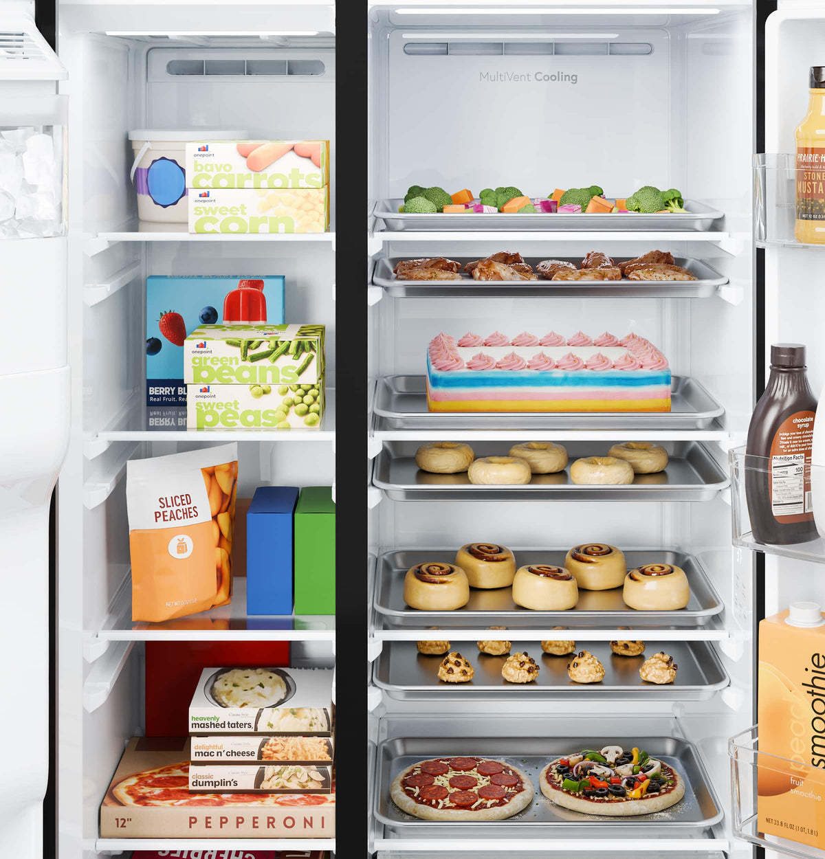 GE - 36 in. Wide ENERGY STAR 27.9 Cu. Ft. Side-By-Side Refrigerator with Extra Tall Dispenser and In-Door Icemaker - Stainless Steel