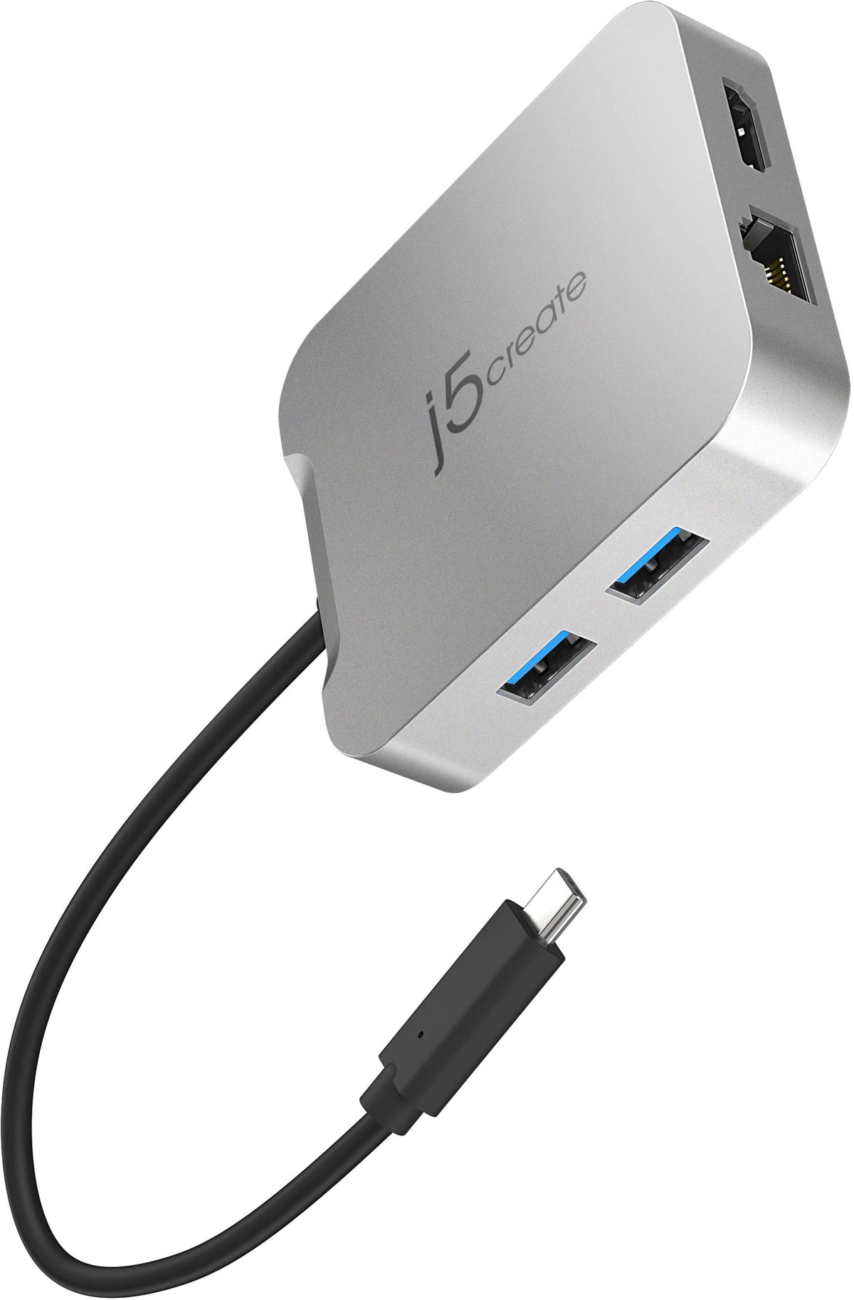 j5create - 4K60 Elite USB-C® PD Multi-Port Adapter for ChromeOS, Windows, macOS - Silver