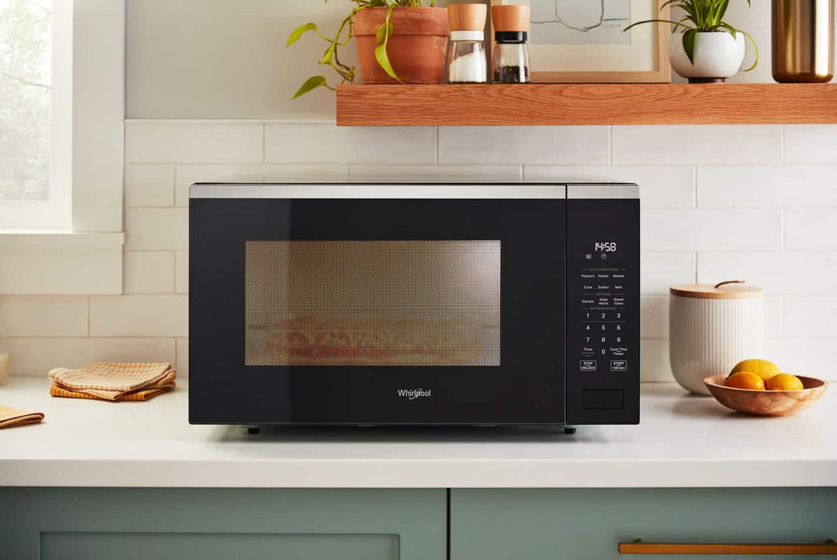 Whirlpool - 1.6 Cu. Ft.Countertop Microwave with Sensor Cooking - Stainless Steel