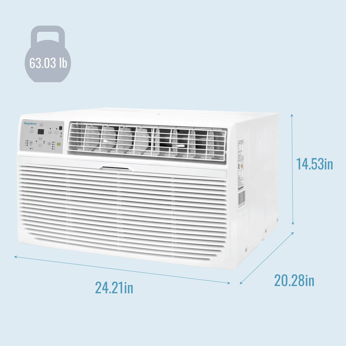Keystone - 14,000 BTU 230V Through-the-Wall Air Conditioner with Follow Me LCD Remote Control - White