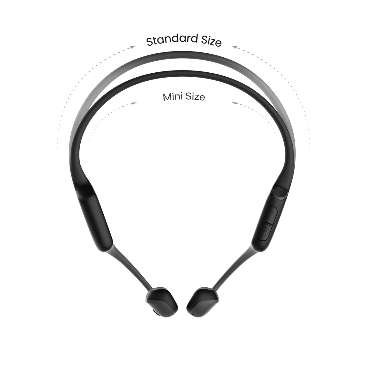 Shokz - OpenRun Air 2 Mini Wireless Bone Conduction Open-Ear Bluetooth Sports Headphones - Black