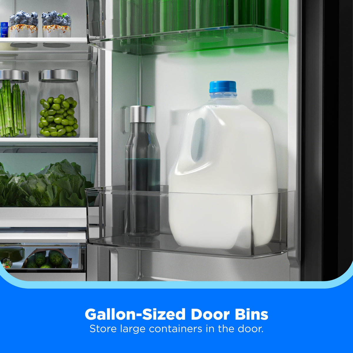 Midea - 32 cu. ft. Standard-Depth PLUS™ French Door Refrigerator + Water2Ways™ + Dual Icemaker + Extra-Large Capacity - Stainless Steel