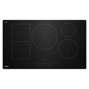 Whirlpool - 36 in. Wide 5 element Electric Induction Cooktop with Temp Cook Technology and WipeClean Coating - Black