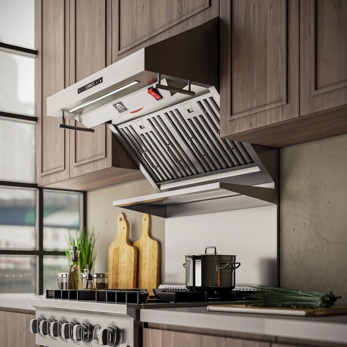 Forno Appliances - 30 inches - Externally Vented - Wall Range Hood - Silver