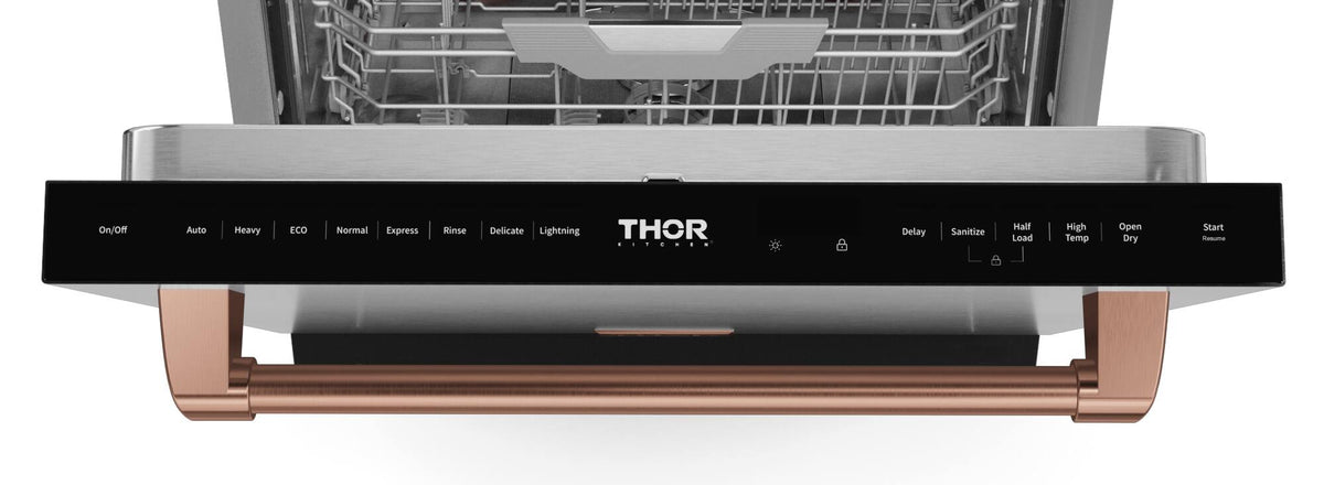 Gordon Ramsay Series by THOR Kitchen 24 Inch Dishwasher with Rose Gold Hardware - Stainless Steel
