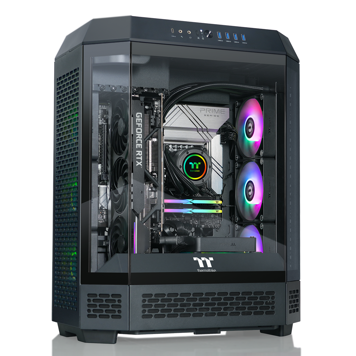 Thermaltake - Reactor 9080 Gaming Desktop AMD Ryzen 9 9900X3D 2025, 32GB Memory, NVIDIA GeForce RTX 5080, 2TB SSD NVMe M.2 - Black
