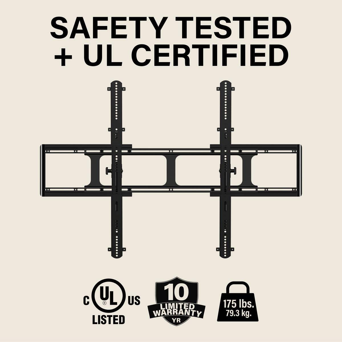 Sanus - Tilt TV Wall Mount for Most 65" - 140" TVs up to 300lbs - Designed for Extra Large TVs - Black