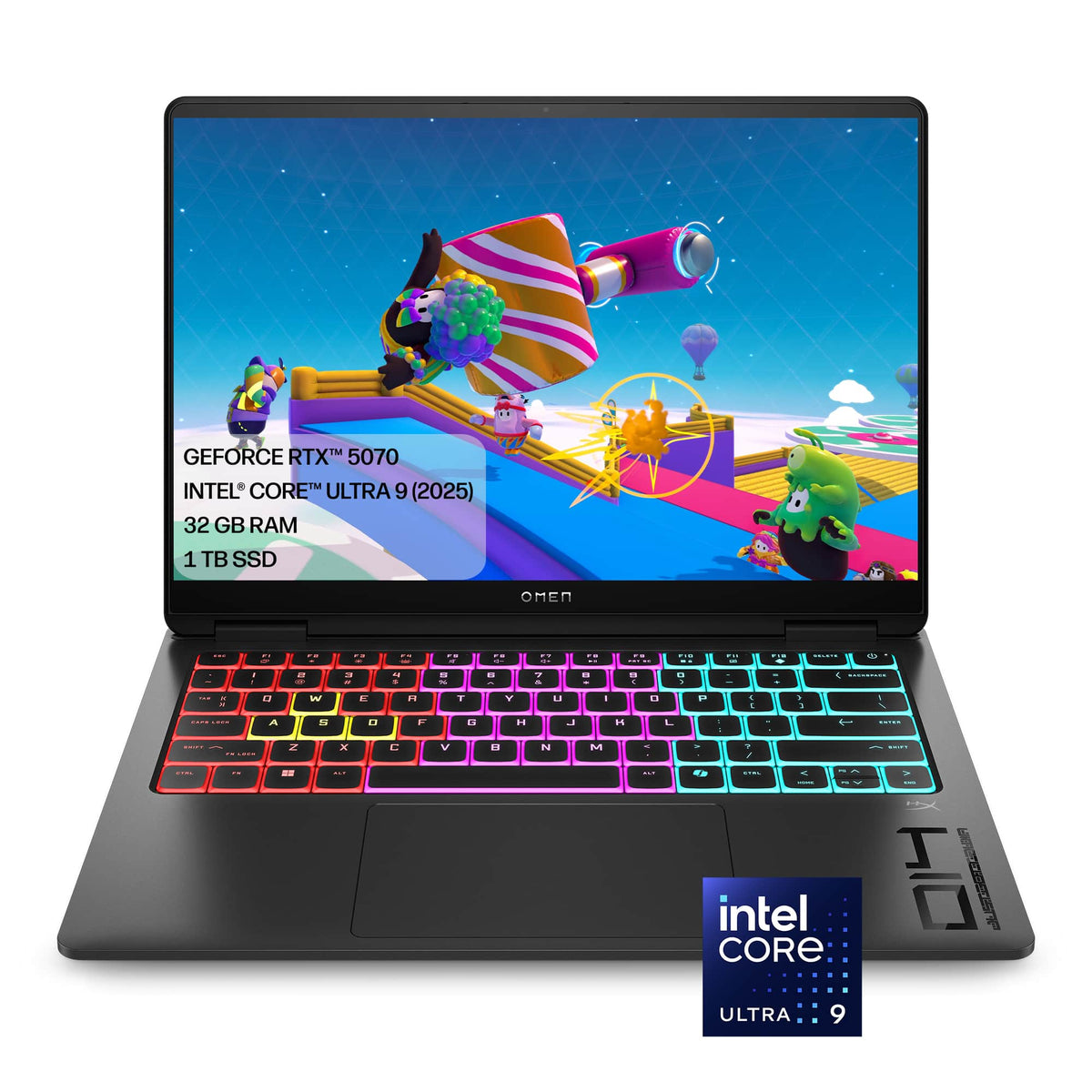 HP OMEN - Transcend 14" 120Hz 3K OLED Gaming Laptop - Intel Core Ultra 9 (2025) - 32GB Memory - NVIDIA GeForce RTX 5070 - 1TB SSD - Shadow Black