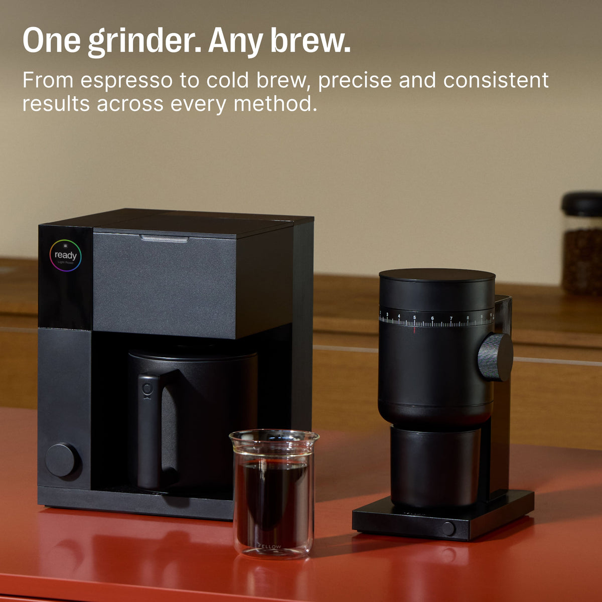 Fellow - Opus 2 Conical Burr Grinder for Coffee & Espresso with Stepless control & Automatic Stop - Matte Black