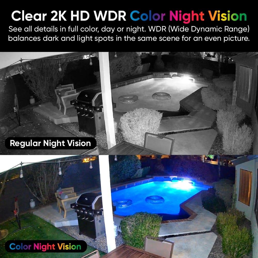Wyze - Duo Cam Pan Dual 2K Indoor/Outdoor Plug-in WiFi Security Camera with Pan/Tilt Motion Tracking & Color Night Vision - White
